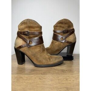 Sundance Brown Suede Heeled Boots Womens Size 36 (US 6)
